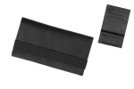 Angelo Feinschnittbeutel Doppelheftchen Leder schwarz 16x9cm mit Gummiband